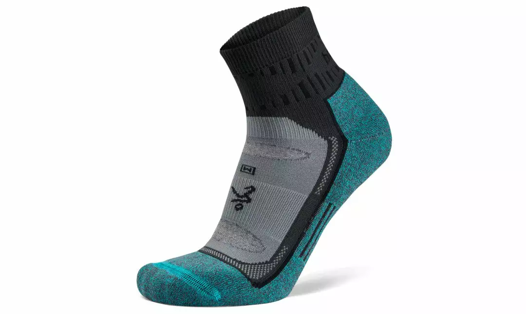 Balega Blister Resist Quarter Running Socks (Grey/Blue) 1 Balega Blister Resist Quarter Running Socks (Grey/Blue)