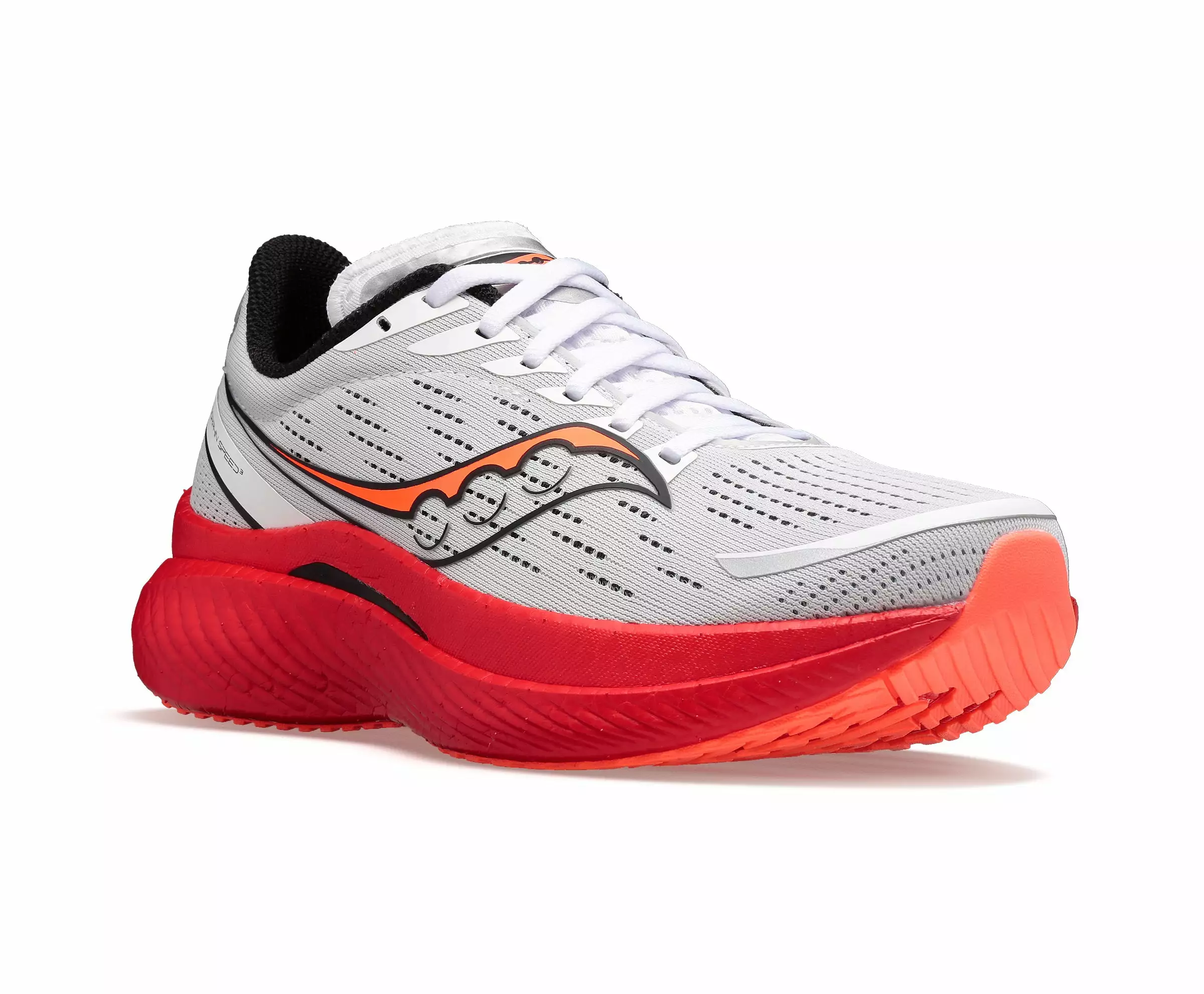 Saucony Men's Endorphin Speed 3 (85 - White/Black VIZI) 2 Saucony Men's Endorphin Speed 3 (85 - White/Black VIZI) - Image 2